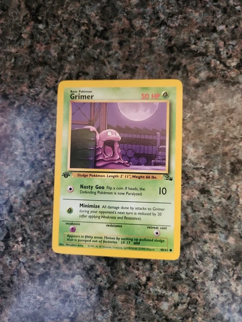 1st Edition Grimer 48/62 Fossil WOTC Pokemon TCG NM p13