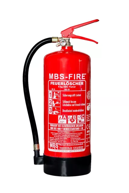 MBS-FIRE Feuerlöscher Pulver 6kg  Sparpaket Pulverlöscher ASR EN3