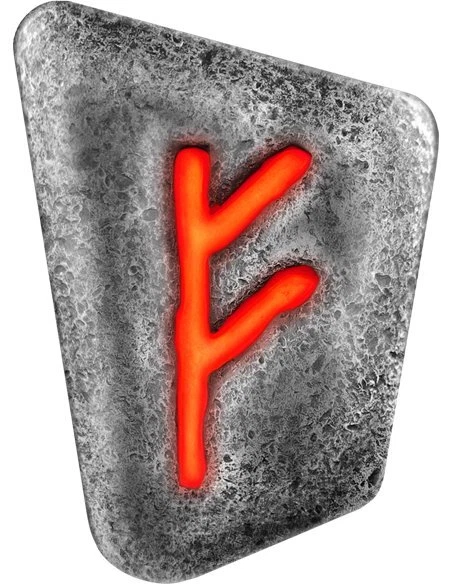 FEHU CAST RUNE Alphabet UV Effect 1 Oz Silver Coin 10 Mark Germania 2023