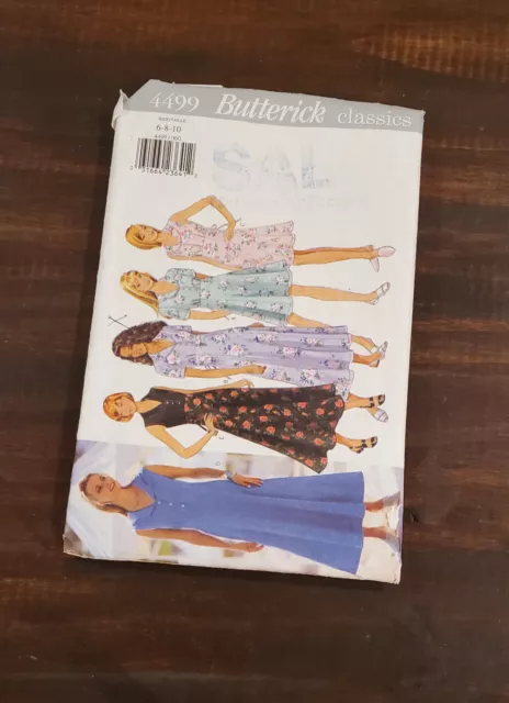 Butterick Classics 4499 Misses Petite Pullover Loose Fitting Dress Pattern