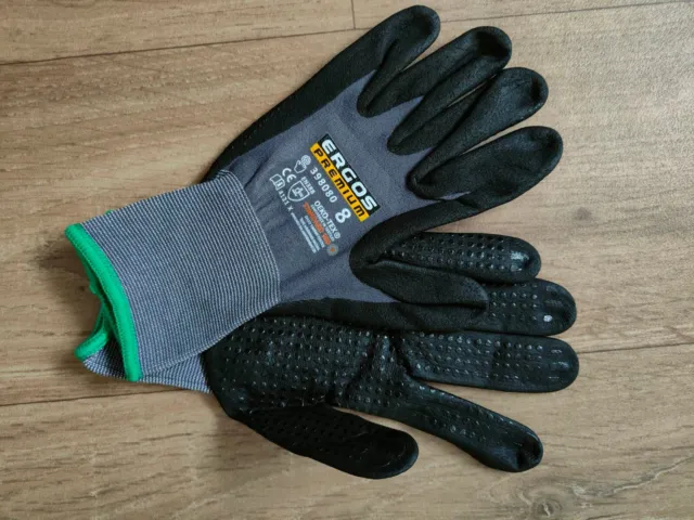 10 paires de gants de travail T8 Ergos EN388