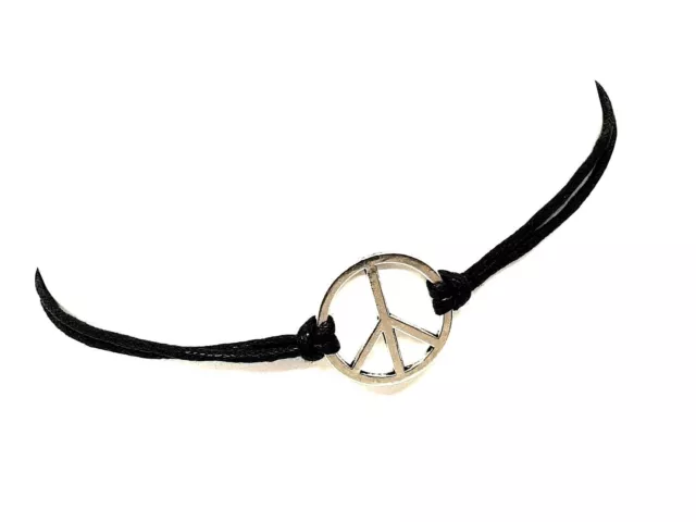 CND Peace Sign Necklace Pendant Extinction Rebellion Choker Cord Boho Jewellery