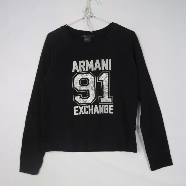 Armani Womens Sweater Jumper Size M or 12(AU) Black #91 Crew Neck Exchange