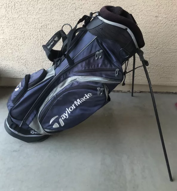 TAYLORMADE GOLF CLUB Bag Stand 7 Way Navy Blue And Black With Izzo