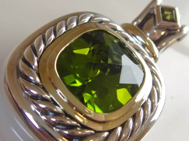 $5450 David Yurman 14K Gold ,Ss Extra Large Albion Peridot Enhancer