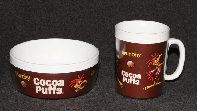 Cocoa Puffs West-Bend Thermo-Serv Insulated Bowl Cup Advertising Premium Set