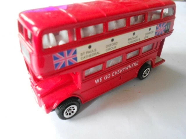 Modellino Autobus A Due Piani Londra Pressofuso Con Azione Pull Back - Foto 6
