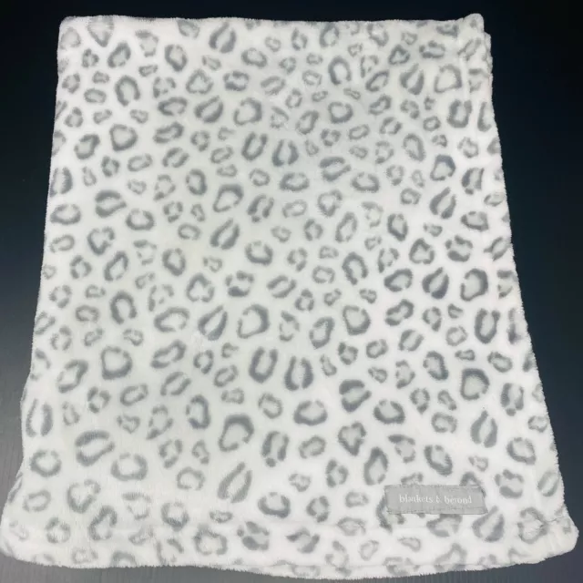 Blankets and Beyond Gray Leopard Cheetah Print Baby Blanket Spots Lovey Fleece