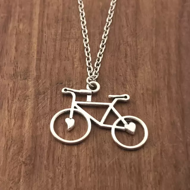 Collana BICICLETTA Argento catena in Acciaio con ciondolo bici da ciclista Uomo