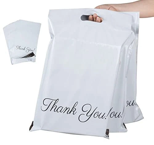 30pcs Sacs de Transport 35 x 45cm+5cm+7cmSacs Plastique pour Courrier “Thank ...