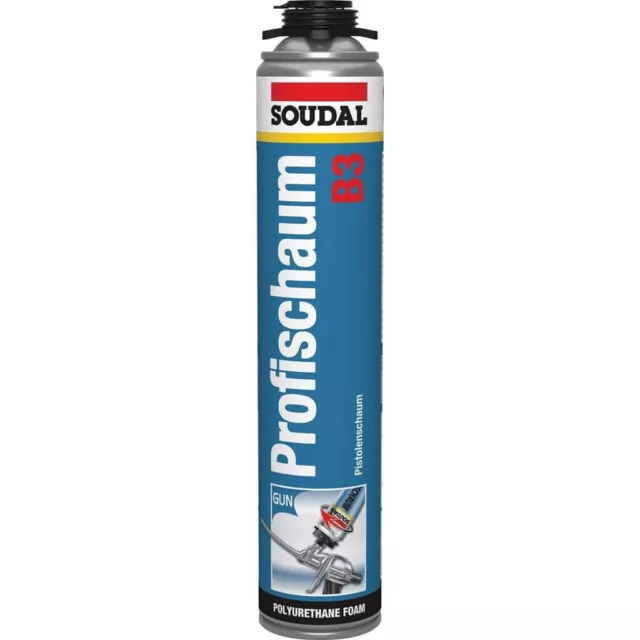 3x Espuma PU 750ML de Construcción Montaje Pistola Schnellschaum Profesional 2