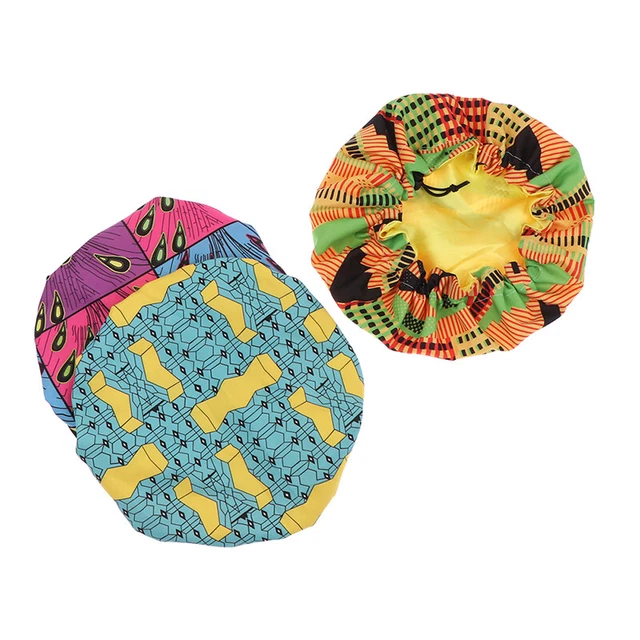 1 × Turbante de doble capa impreso para niños Gorra de seda Turbante Desgaste Cabeza Envolvente Sombrero Mujeres(