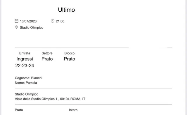Biglietto Concerto ULTIMO Roma 10.07.23