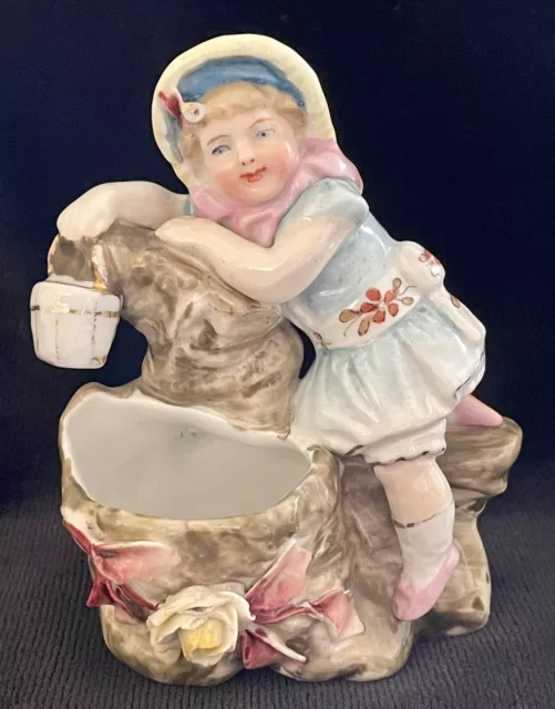 Antique Victorian Fairing German Conte & Boehme - Girl Figurine