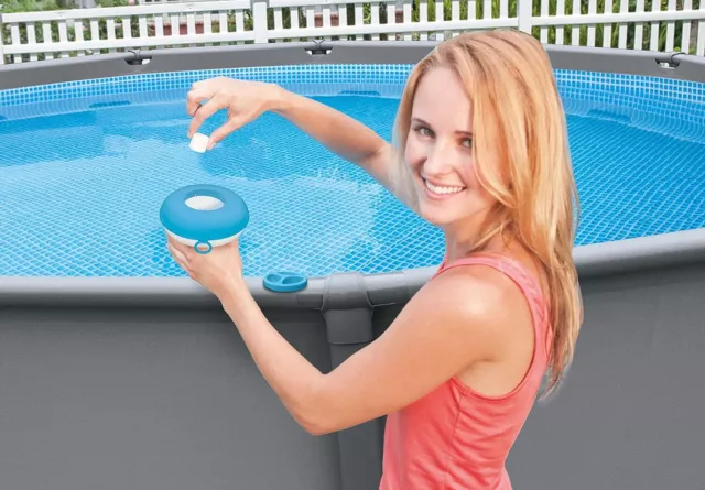 Intex Swimming Pool and Spa Floating Chemical Dispenser Bromine and Chlorine 290