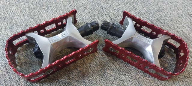 Pédales De BMX Shimano Vintage Old School - Filetage 9/16 - Couleur Argent/noir - Chromoly - Occasion