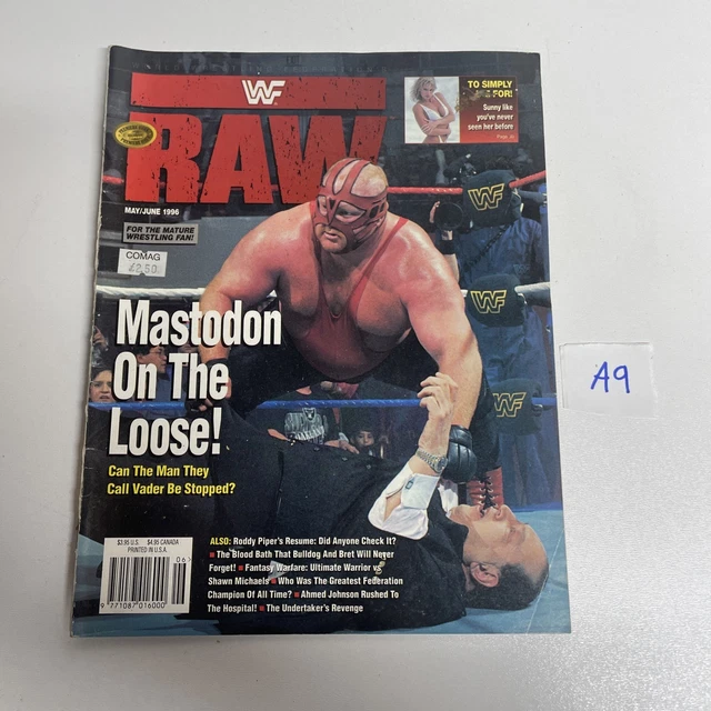WWF RAW MAGAZINE May June 1996 Issue Vader Wrestling - Sunny Poster ...