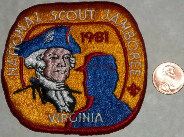Older Bsa Boy Scout Oa 1981 Virginia National Jamboree Pocket Patch 4" Rare!!