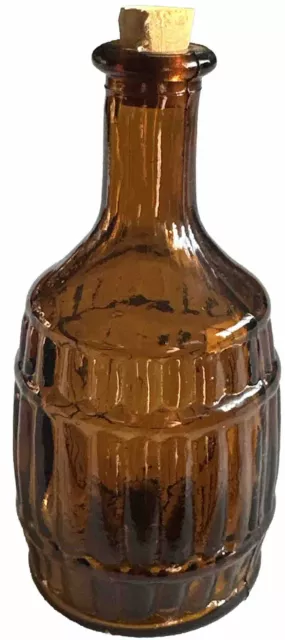 Bottle Mini Root Bitters Brown With Cork Stopper Vintage Glass Miniature 3” 3
