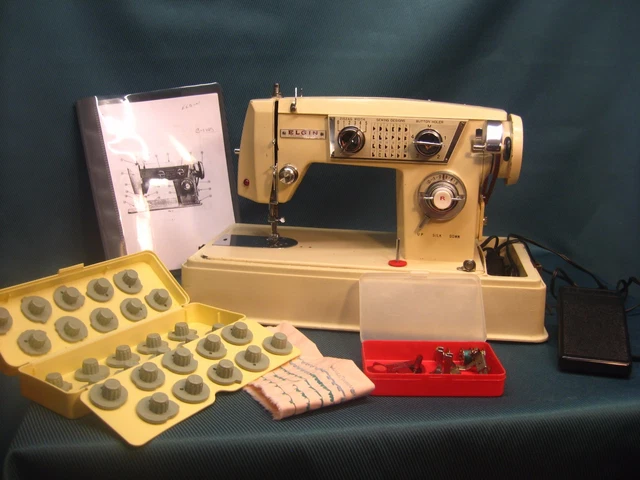 Vintage Elgin Sewing Machine 2468 - Cams, Manual, Acessories - Serviced!