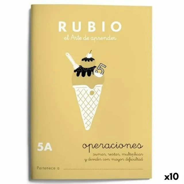 Mathematik-Heft Rubio Nº 5A A5 Spanisch 20 Bettlaken [10 Stück]