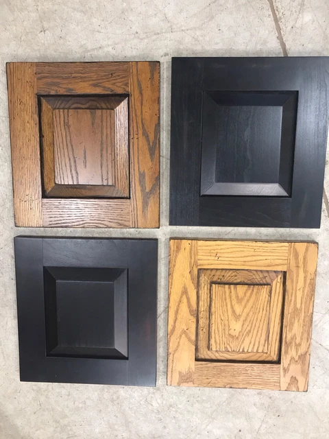 Set Of 4 Oak And Maple Cabinet Frame And Panel Shaker Door Samples Decorating