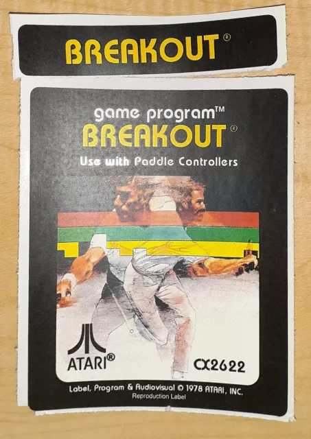 Replacement Atari 2600 Breakout Label - Machine cut just peel and stick