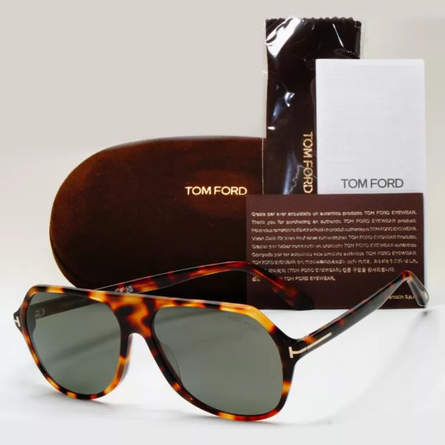 Tom Ford Sunglasses Hayes Brown Tortoiseshell Green Square FT0934 TF 934 53N