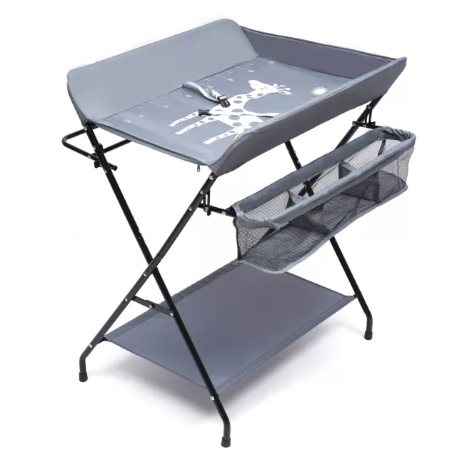 Folding Baby Changing Table Infant Diaper Station Nursery Organizer w/ Storage