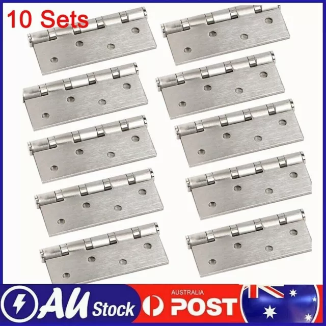 10 Sets STAINLESS STEEL Door Hinges Butt Hinges 304 grade 100*75mm HEAVY DUTY