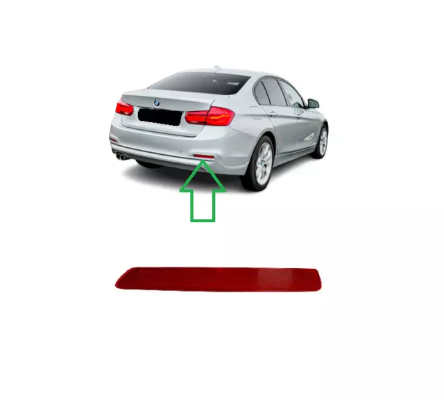 New For Bmw 3 Series F30 Sedan Estate 15-18 Rear Bumper Red Reflector Right O/S