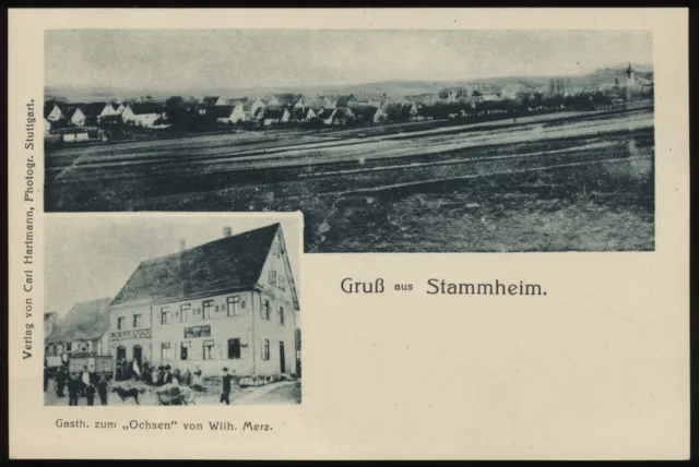 (C5368) AK Gruß aus Stammheim (Stuttgart), Gasthaus zum Ochsen ca. 1902