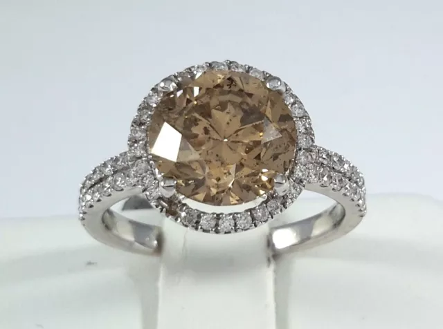 (EGL Cert) Natural Fancy-Brown DIAMOND on GOLD Ring - R9002