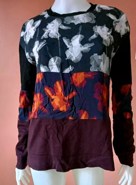 Paul Smith Long Sleeved Colorblock Printed Top Size M