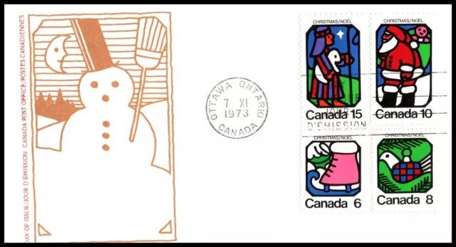 Canada FDC - 1973 - Christmas Combo Cover, Scott #s 625-8, Combo 2