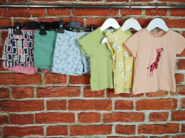 BABY GIRL BUNDLE AGE 12-18 MONTHS NEXT M&S etc SHORTS TOP T-SHRT SUMMER SET 86CM