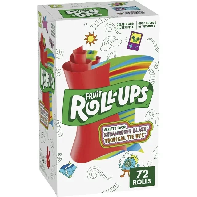FRUIT ROLL UPS Fruit Snacks Variety Pack Strawberry & Tropical (0.5 oz