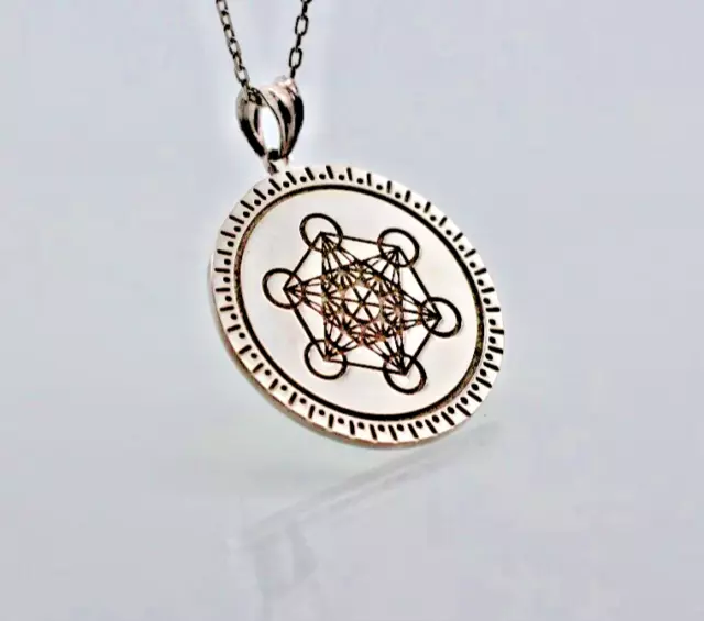 Metatron Cube 925 Sterling Silver - Sacred geometry Pendant - Yoga Jewelry