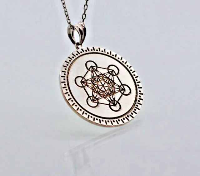 Metatron Cube 925 Sterling Silver - Sacred geometry Pendant - Yoga Jewelry