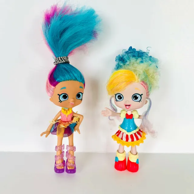 Shopkins Shoppies Dolls Lot of 2 - Popette doll and Rainbow Kate 6''