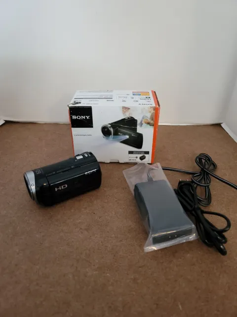 Sony HDR-PJ340 Handycam 1080p Video Camera With Box & Charger Blue Body Tested