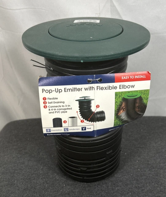 Reln Pop Up Emitter With Bendable Elbow For 3-4in Corrugated Or PVC Connection