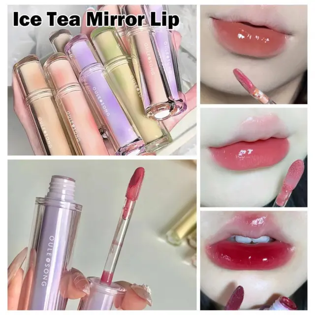Iced Tea Mirror Lip Glaze Water Luminous Glass Jelly Lipstick Liquid GX Lip Q0C4