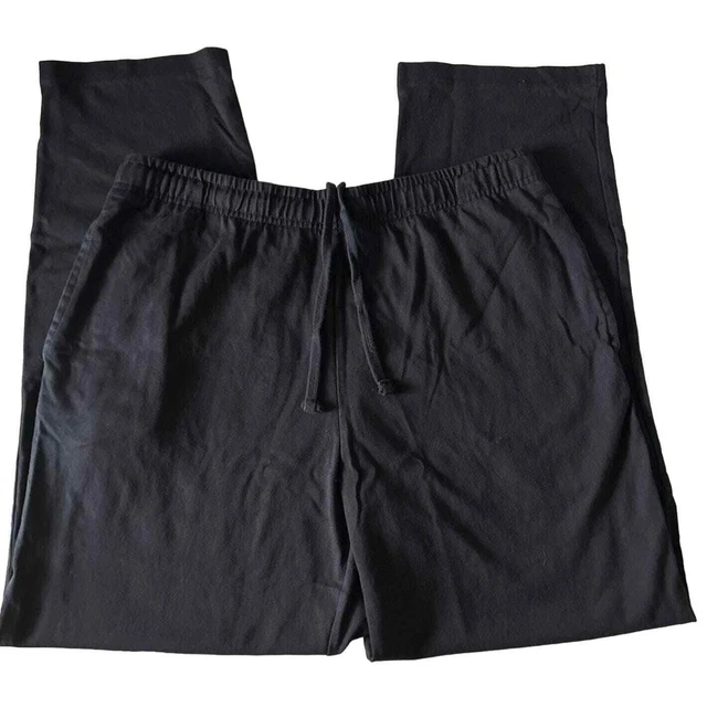 NEW LANDS ENDS Men Black Jersey Knit Pant Large 33.65 PicClick AU