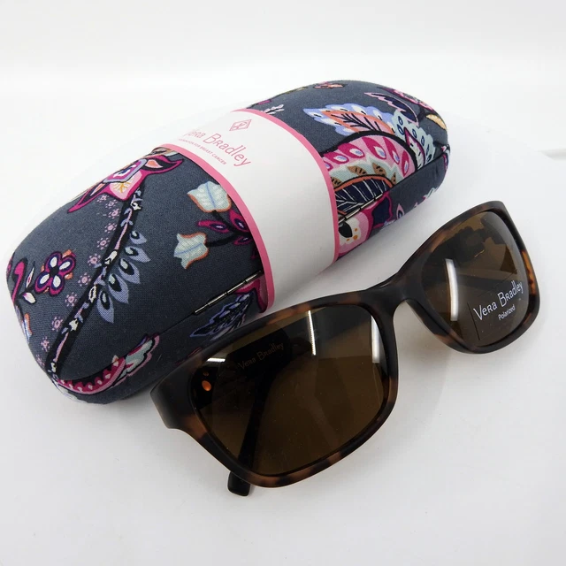 Vera Bradley Indiana Rose Dina Polarized Sunglasses & Felicity Paisley Case 54