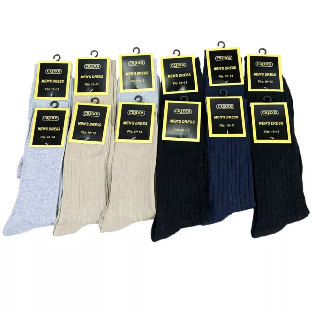 6~12 Lot Pairs Men's Classics Multi Colors Cotton Dress Ribbed Socks 9-11 10-13