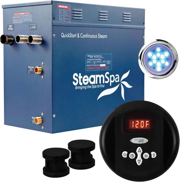Baño de vapor SteamSpa IN1050 Indulgence 10,5 KW QuickStart - negro