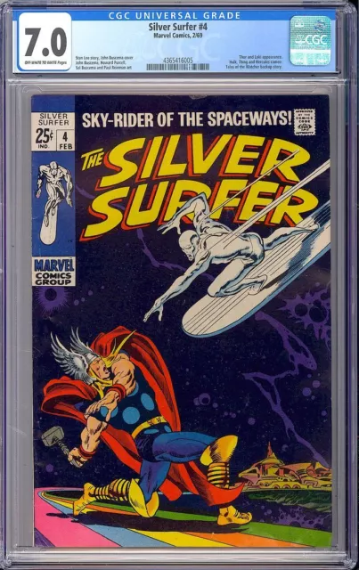 Silver Surfer #4 Thor & Loki App. Classic Cover Marvel Comic 1969 CGC 7.0