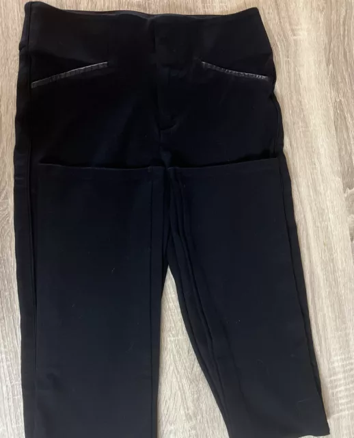 INC International Concepts Women's Pull On Solid Straight Leg Pants Black Sz 0