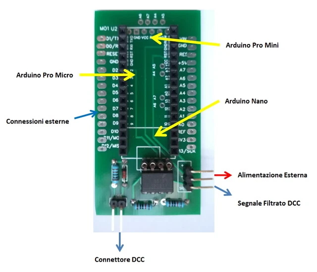 DCC INTERFACE CARD - Arduino Nano, Mini, Micro-Sniffer-Servo-Lights ...